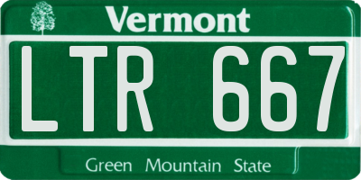 VT license plate LTR667