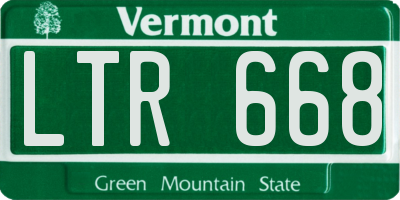 VT license plate LTR668