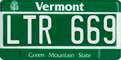 VT license plate LTR669