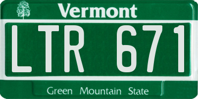 VT license plate LTR671
