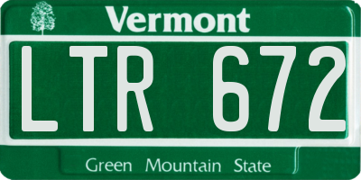 VT license plate LTR672