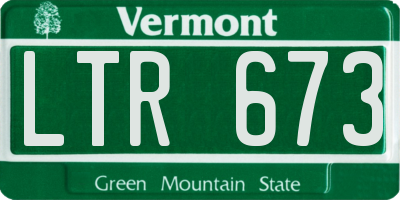 VT license plate LTR673