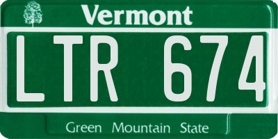 VT license plate LTR674