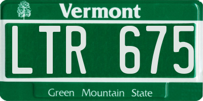 VT license plate LTR675