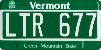 VT license plate LTR677