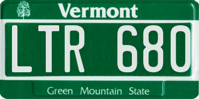 VT license plate LTR680
