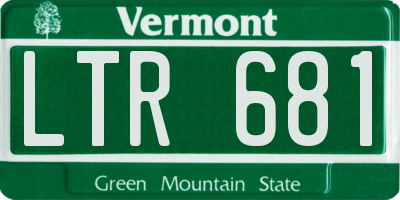 VT license plate LTR681