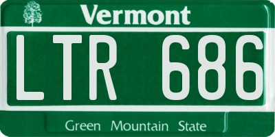 VT license plate LTR686