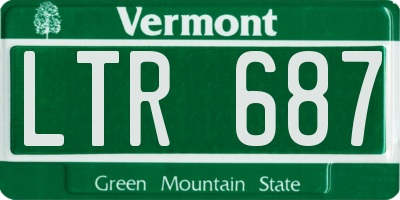 VT license plate LTR687