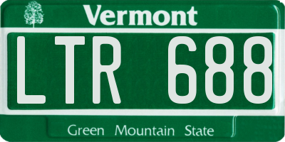 VT license plate LTR688
