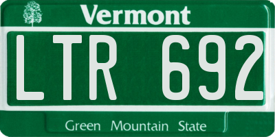 VT license plate LTR692