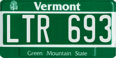 VT license plate LTR693
