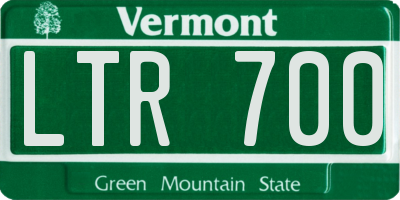 VT license plate LTR700