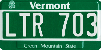 VT license plate LTR703