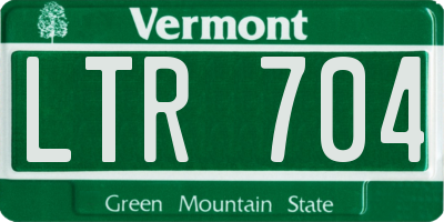 VT license plate LTR704