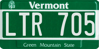 VT license plate LTR705