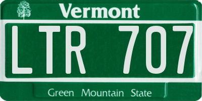VT license plate LTR707