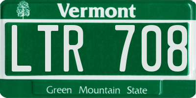 VT license plate LTR708