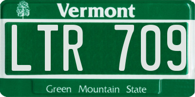 VT license plate LTR709