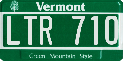 VT license plate LTR710