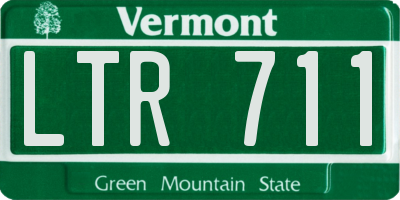 VT license plate LTR711