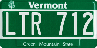 VT license plate LTR712