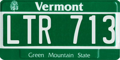 VT license plate LTR713