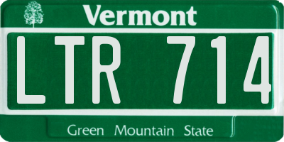 VT license plate LTR714