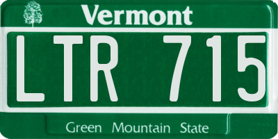 VT license plate LTR715