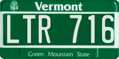 VT license plate LTR716