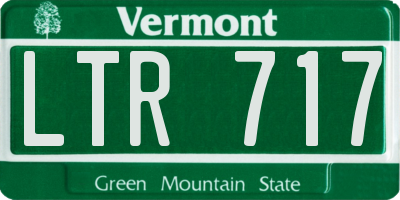 VT license plate LTR717