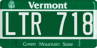 VT license plate LTR718