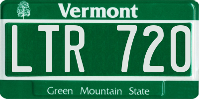 VT license plate LTR720
