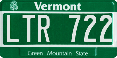 VT license plate LTR722