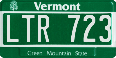 VT license plate LTR723