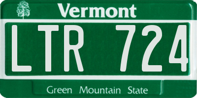 VT license plate LTR724