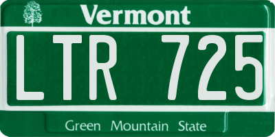VT license plate LTR725
