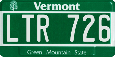 VT license plate LTR726