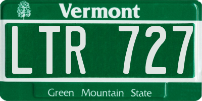 VT license plate LTR727