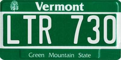 VT license plate LTR730