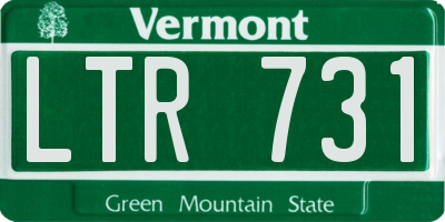 VT license plate LTR731