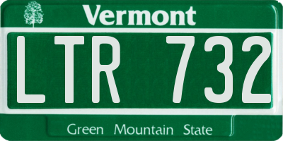 VT license plate LTR732