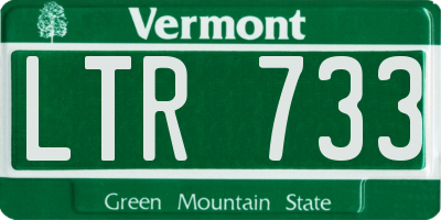 VT license plate LTR733
