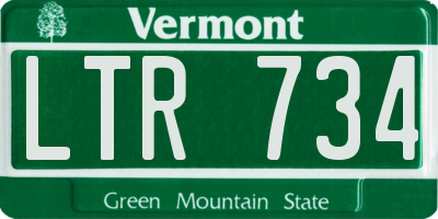 VT license plate LTR734
