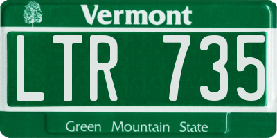 VT license plate LTR735