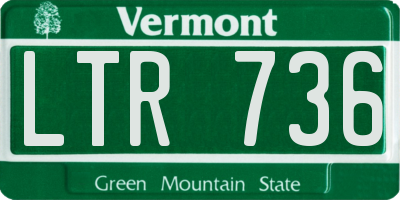 VT license plate LTR736