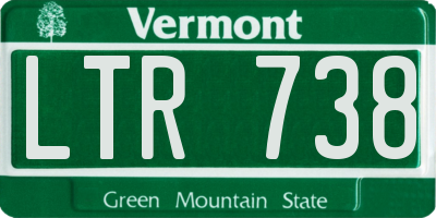 VT license plate LTR738
