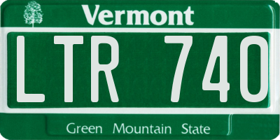 VT license plate LTR740