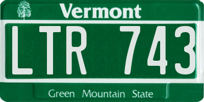 VT license plate LTR743