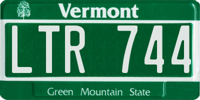 VT license plate LTR744